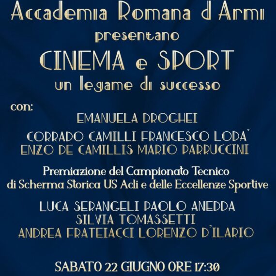 Nuovo evento! “CINEMA E SPORT: un legame di successo” Sabato 22 giugno, ore 17:30, Cinecittà Campus